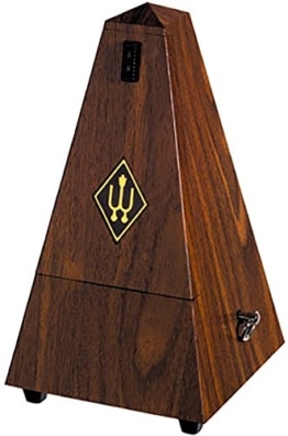 Wittner Taktell Pyramidenform Metronom Kunststoffgehäuse mit Glocke Nußbaum-Maserung
